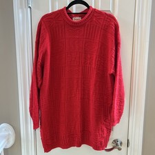 Vintage Spunky Women s RED Sweater Dress Med/ Large Made In USA VTG 80's