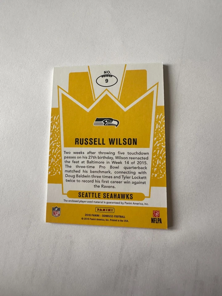 2016 Donruss Russell Wilson Leather Kings - Image 2 of 3