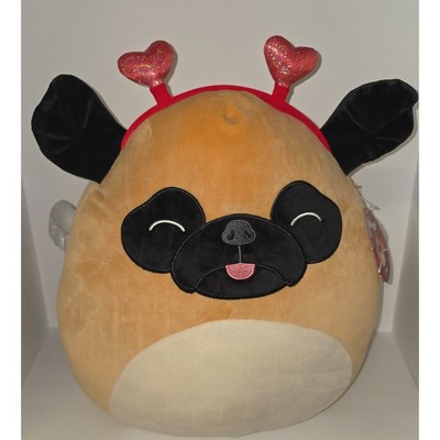 Squishmallows Pam the Pug 16'' Plush NWT 2022 Release Valentine Heart Wings Cupid