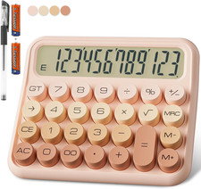 Mechanical Calculator 12 Digit Extra Large 5-Inch LCD Display, Battery Desk