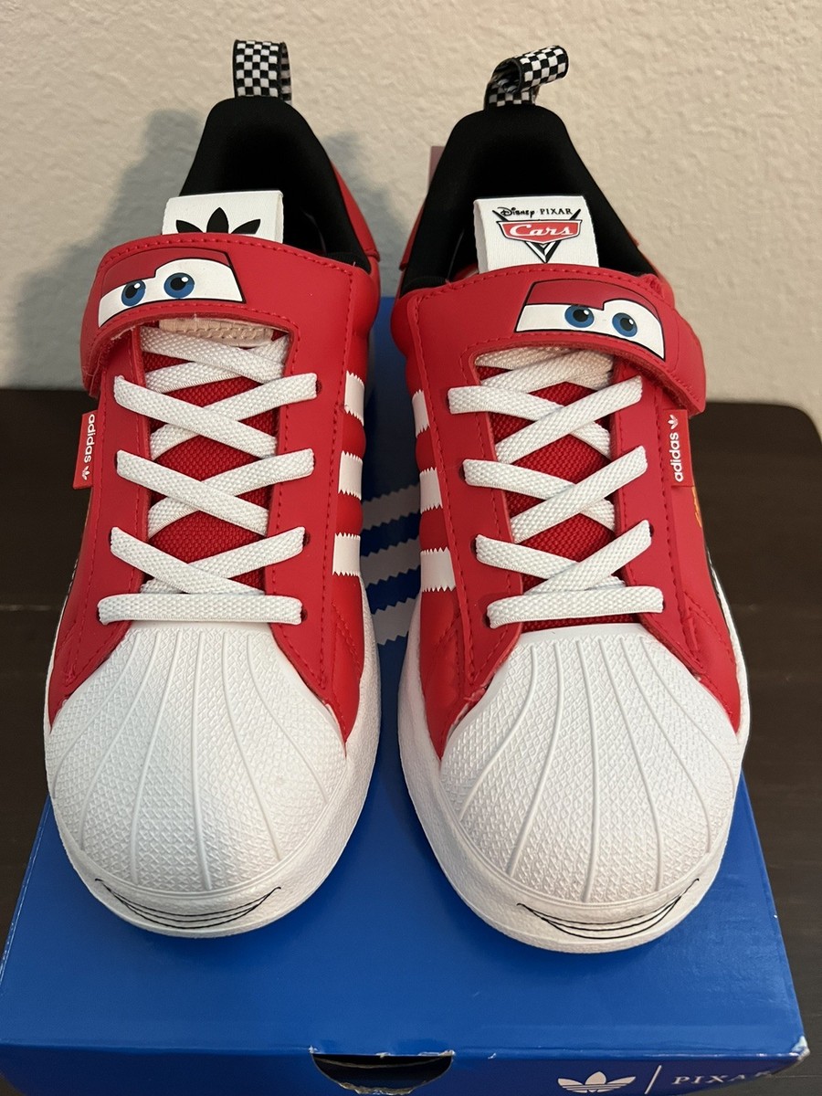 adidas Pixar Cars Kids Shoes Adifom Superstar 360 Size 3 Lightning McQueen  New | eBay
