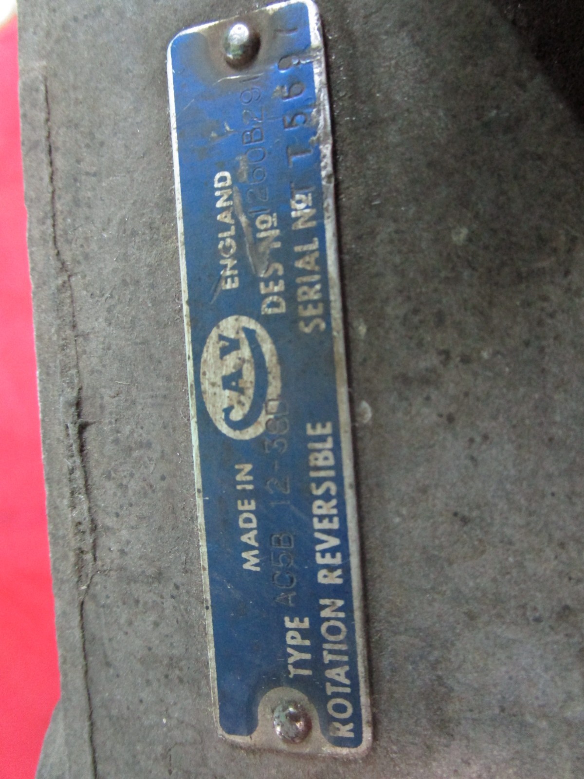 Rolls Royce Silver Shadow, Spur alternator core, CAV, 75 amp UE41719
