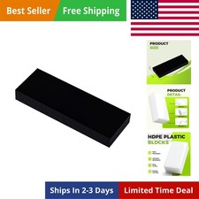 HDPE Plastic Blocks, Black 2" x 3" x 12" High Density Polyethylene Cutting Bo...