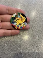 Vntg POG Yellow Creature Wild Thing Naked Creature HTF RARE Milk Bottle Cap Toy