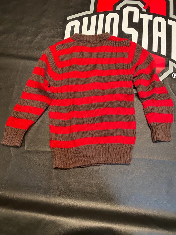 Suéter Niño Antiguo Azul Marino Rojo y Marrón con Copos de Nieve Talla 3T Foto 3 de 3