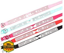 Haoyueer Suede Rhinestone Dog Collar Leash Set Purple L