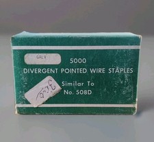 Vintage Galvanized Divergent Point Wire Staples 508D Similar 5000 Made USA NOS