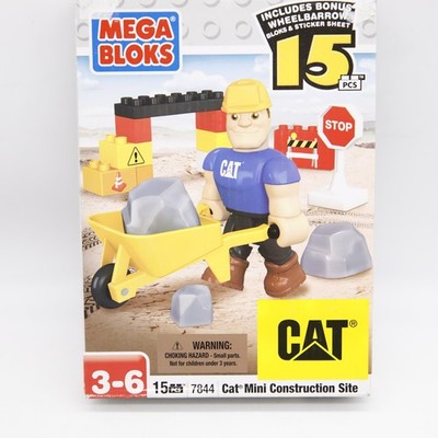 MEGA BLOKS CAT Mini Construction Site - 15 Piece Set - Factory Sealed