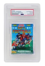 Barry Sanders Autographed 1989 Score Football Cards Un-Opened Pack - PSA