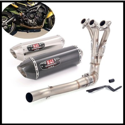 For Yamaha MT-09 XSR900 Tracer 9 2021-2024 Header Link Pipe Muffler Exhaust Tips