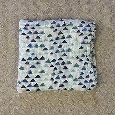 Aden  Anais Blue Green Triangle Print Baby Swaddle Blanket Muslin Mountains