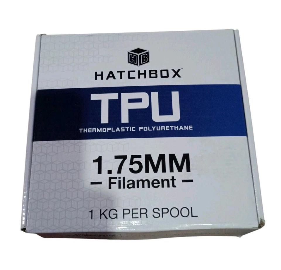 HATCHBOX TPU 1.75 mm 3D Printer Filament in White, 1kg Spool - Image 3 of 3