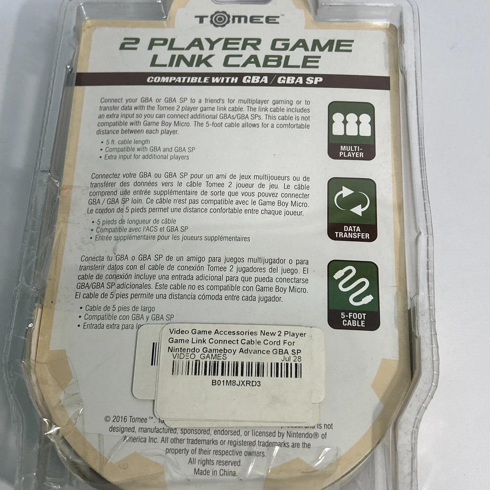 Tomee 2 Player Link Cable For Game Boy Advance SP/Game Boy Advance - Image 3 of 4