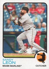 2022 Topps Heritage #654 Sandy Leon  Miami Marlins FREE SHIP