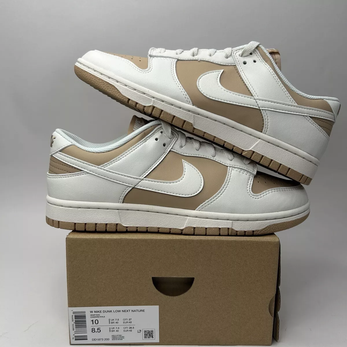 Nike Dunk Low WMNS Next Nature “Beige Sail White/Hemp” DD1873-200 Women’s 10