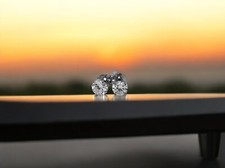 14K Solid White Gold Round Lab Grown Diamond Screw Back Stud Earrings 0.70ctw