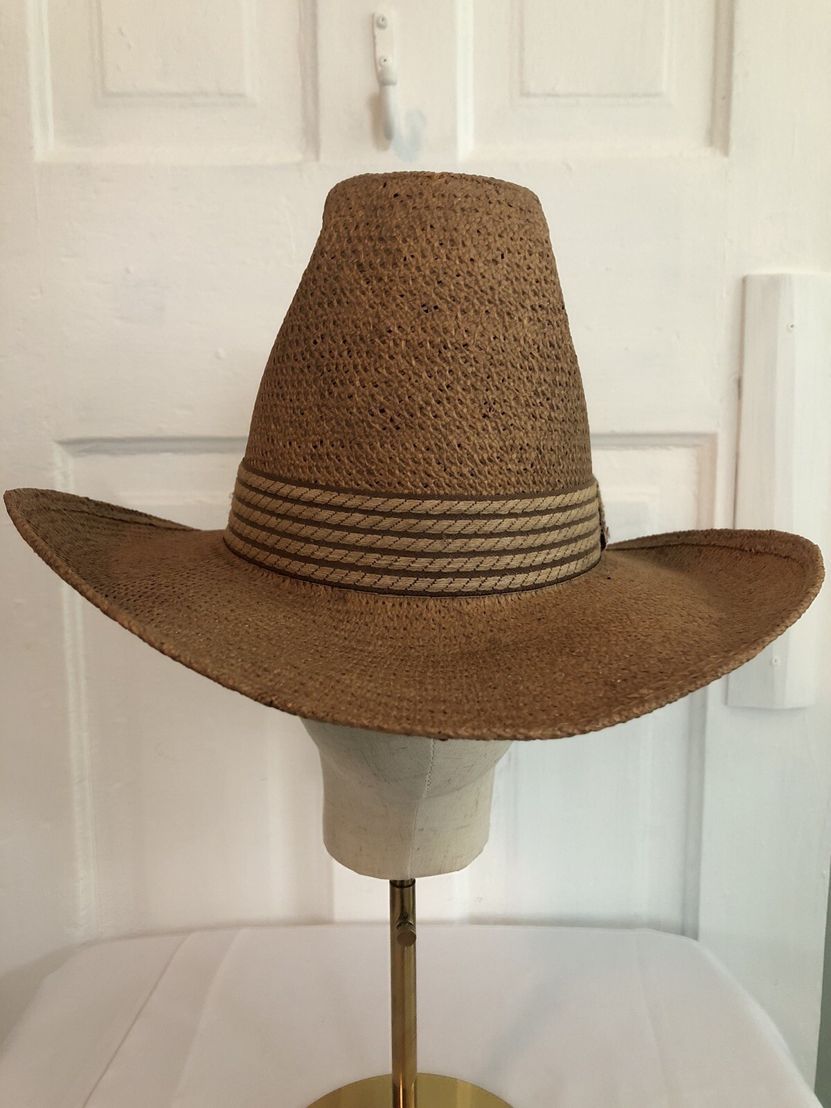 Vintage Straw Cowboy Hat Twister American Hat Company Houston Texas