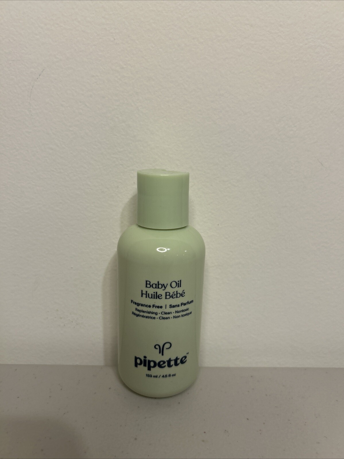 Pipette Baby Oil Fragrance Free Replenishing Clean Non Toxic, 4.5 oz. New/Sealed