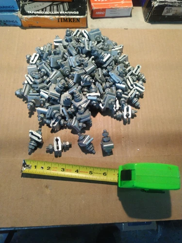 100) Diamond #26-09010, "D" Cable Lashing Wire Clamp, "Bug Nut" Stkd. both sides