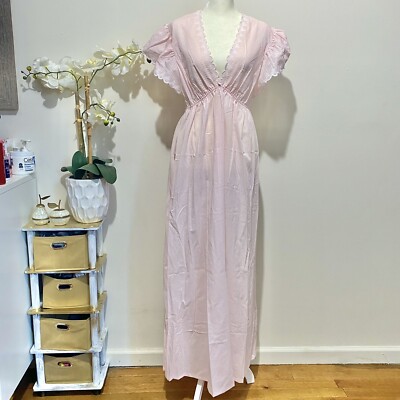 Light Pink Maxi Cover Up Scallop Sleeve