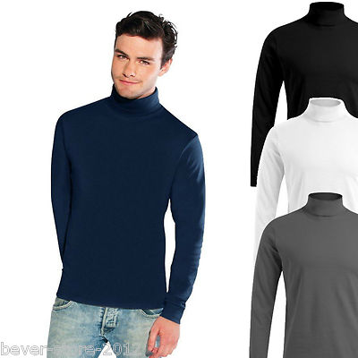 Herren Rollkragenpullover Rollkragen Pullover 100% Baumwolle Übergröße XS - 3XL