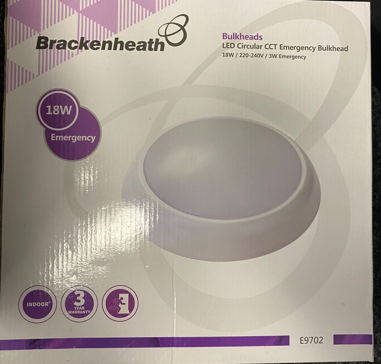 Brackenheath 18W LED Tri-Colour Emergency Bulkhead White