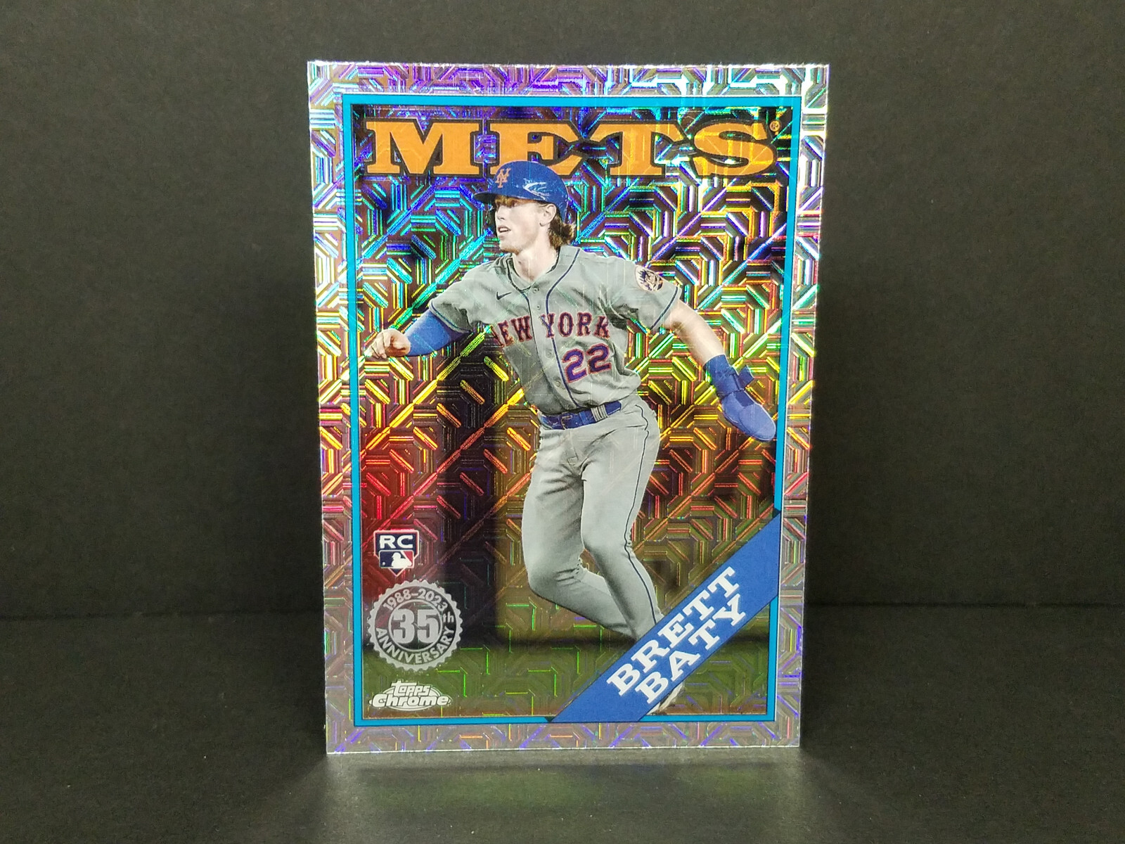 2023 Topps #T88C-14 Brett Baty, Mets (RC) - 1988 Silver Pack Chrome Mojo