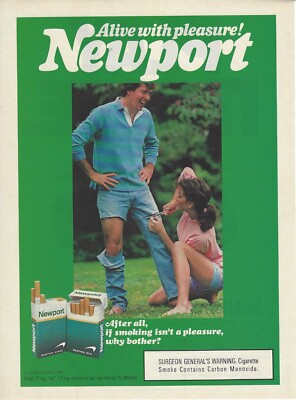1989 Newport Cigarettes Woman Cutting Pants vintage print ad 80's  advertisement