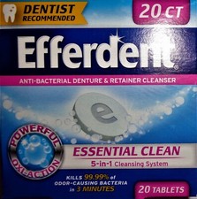 Efferdent Anti-Bacterial Denture Cleanser Lot of 1, 2, 3  6 20 Tablets Ea. 