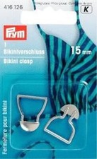 Bikini Fastening Metal 15 MM Silver Coloured Bikini Closure Prym 416126