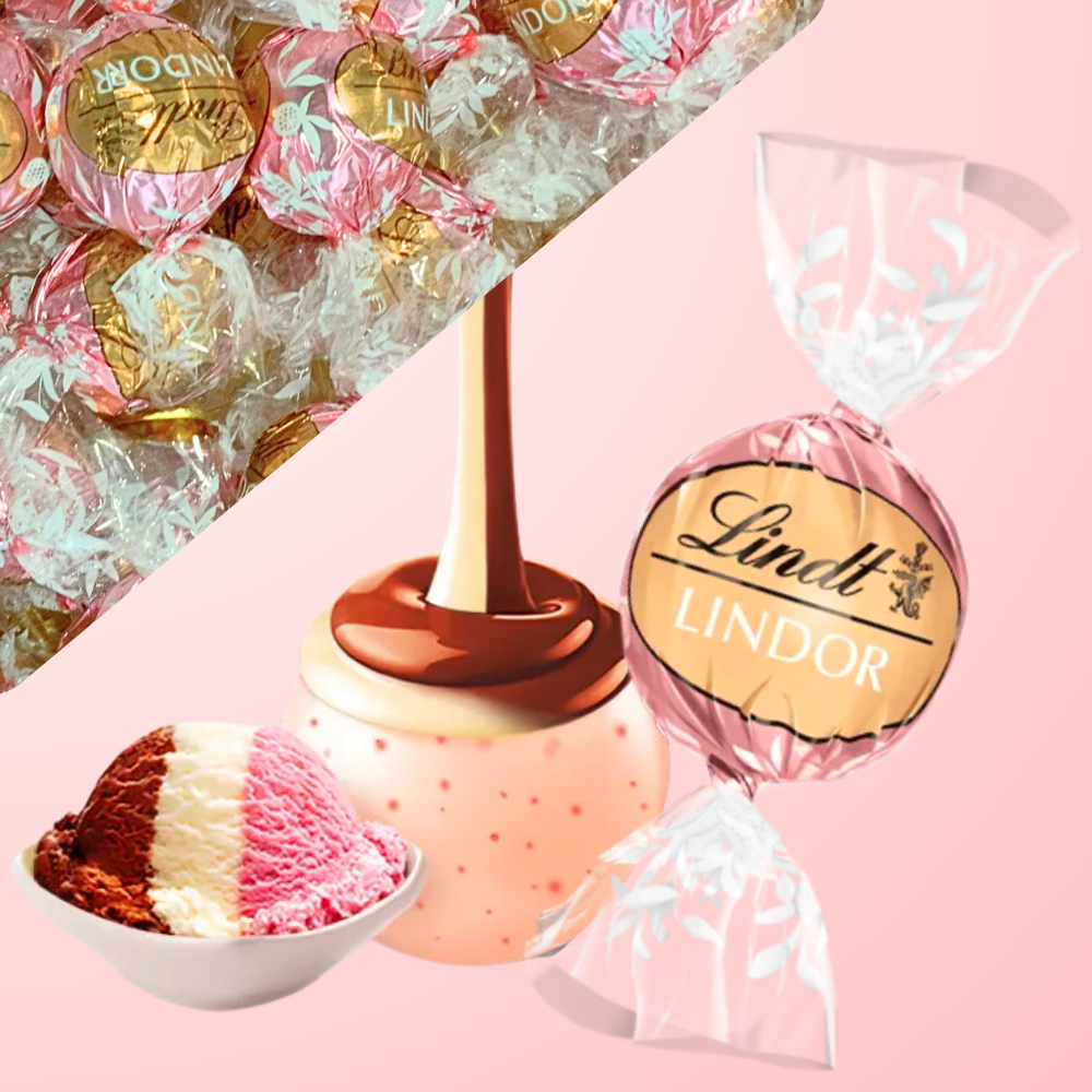 Lindt Lindor NEAPOLITAN WHITE CHOCOLATE TRUFFLES IMPORTED not