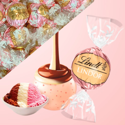 Lindt Lindor NEAPOLITAN WHITE CHOCOLATE TRUFFLES IMPORTED not