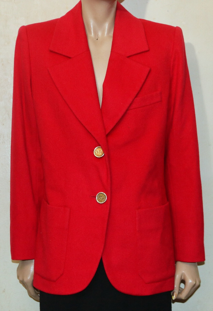 Giacca blazer Yves Saint Laurent Encore vintage lana rossa US 8