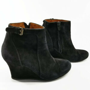 black booties wedge heel