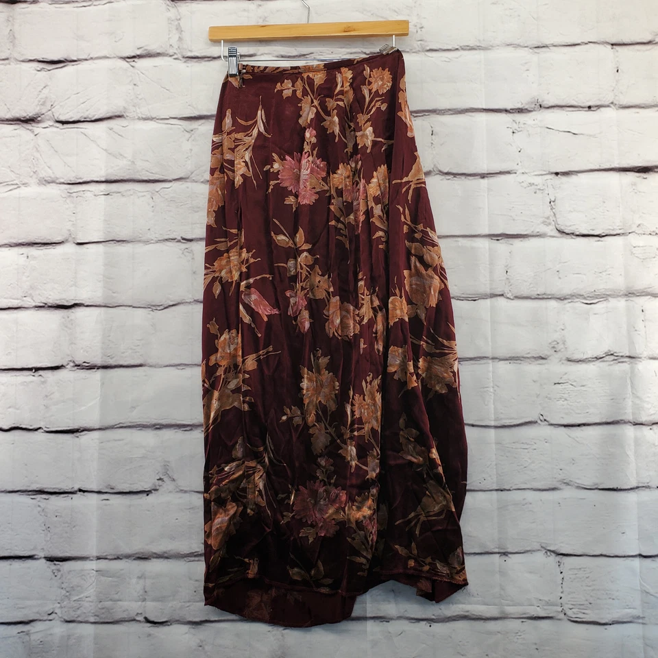 Maxi Falda LAURA ASHLEY 8 Floral Cremallera Lateral Años 90 Multicolor Satén Mezcla Lana Foto 2 de 4