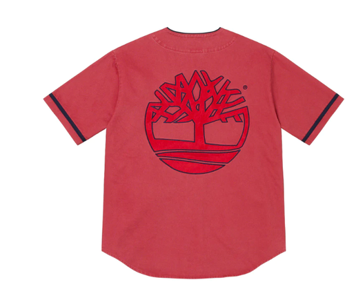 Supreme Timberland Baseball Jersey Red 2XL XXL MLB Spellout Logo Streetwear - 第 4/9 張圖片