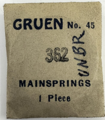 GRUEN  EB770 CAL362 UNBREAKABLE MAINSPRING STANDARDIZED PART FACTORY WATCH   