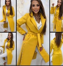 Trench Coat Lola Bianka Yellow Canary Size S Uk 8 10
