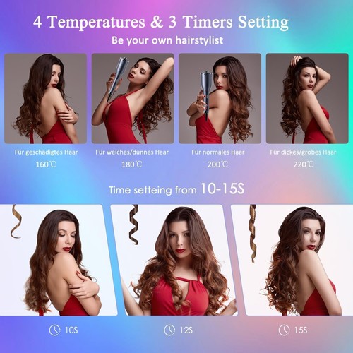 Hair Curler, Curling Wand, Curling Tongs, 4 Speed Adjustable Temperature - Picture 2 of 12
