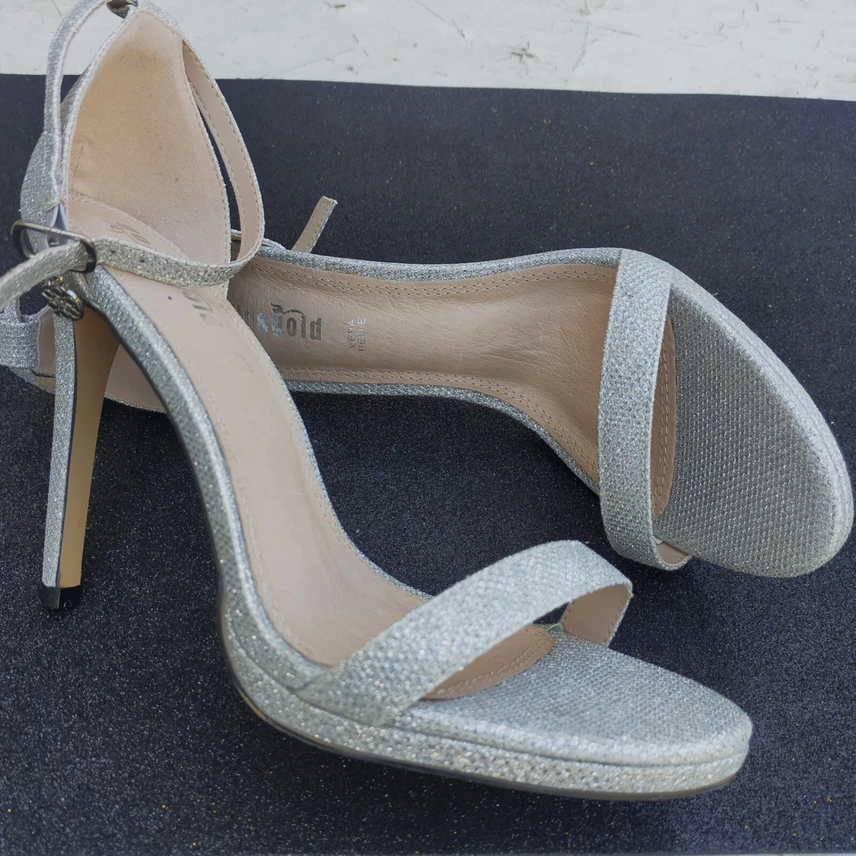 SANDALI DONNA TACCO alto 40 ARGENTO GIOIELLO cerimonia VV - Immagine 4 di 4