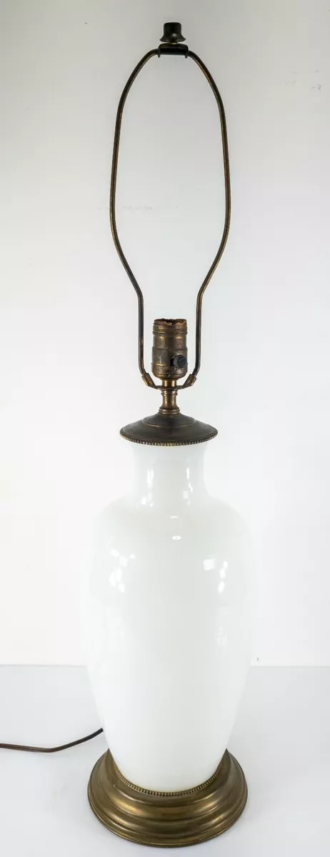Antique white glass deals lamp
