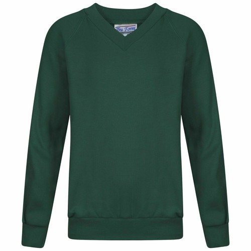 Women Mens Kids Boys Girls School Work V Neck Sweatshirt Jumper Top 2-13 / S-XL - Picture 6 of 7