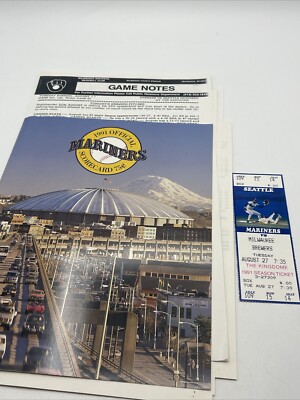 RARE MLB Mariners 8/27/91 Vs Brewers Game Notes, Press Release, IBM ...