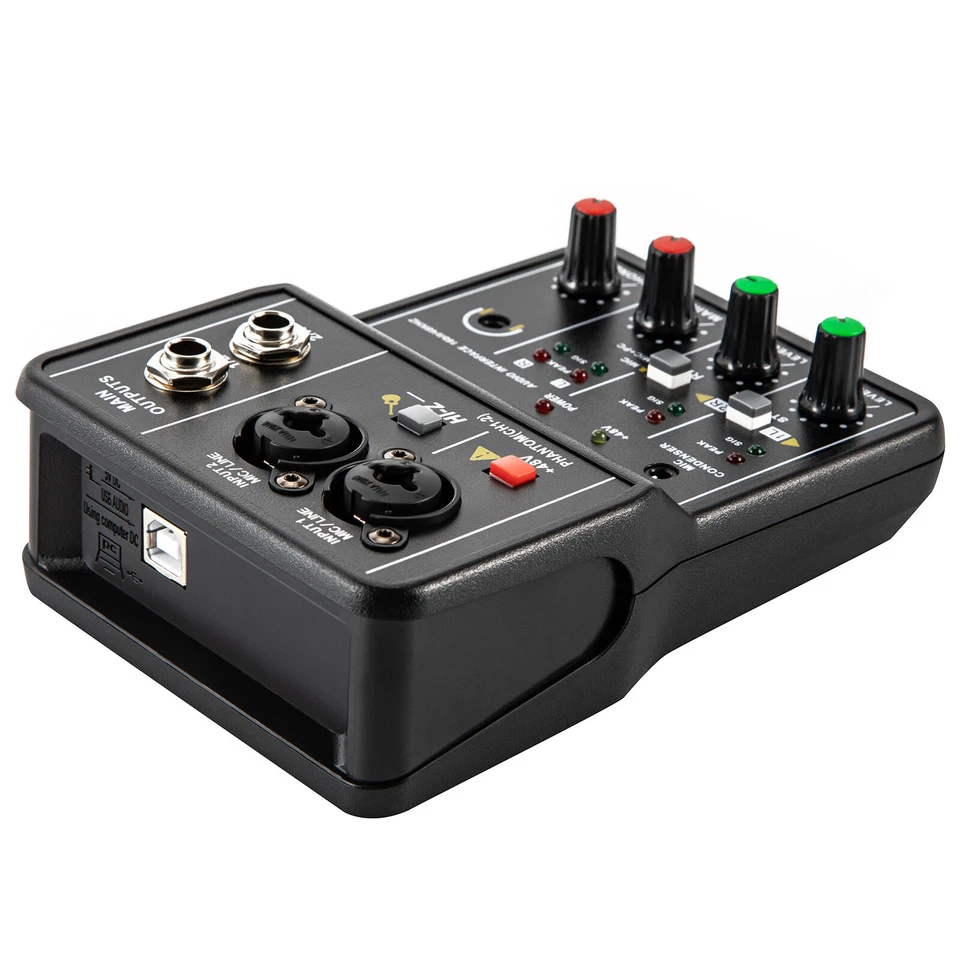 2 Channel Mixing Console Live Studio Audio DJ Mixer Sound Board USB Interface - Image 4 of 4