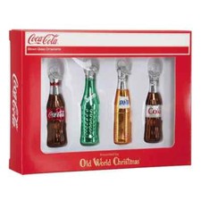 Old World Christmas Coca-cola Mini Beverage Set Ornament w