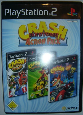 Crash Bandicoot Action Pack Spiel für PlayStation 2 PS 2 Bedienungsanleitung 3CD - Bild 1 von 3