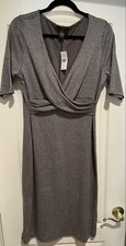 Banana Republic NEW women’s Large A-Line Knit Dress Tan Black Houndstooth
