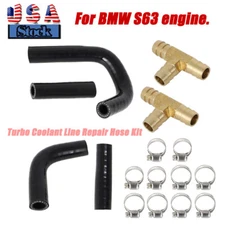 For BMW X6 E71 X6M S63 X5 E70 X5M Upgrade Turbo Coolant Line Hose Repair Kit NEW