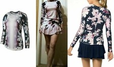 NWT Lucky In Love Women Floral Tee Shirt Top Long Sleeve XS S Small M Medium