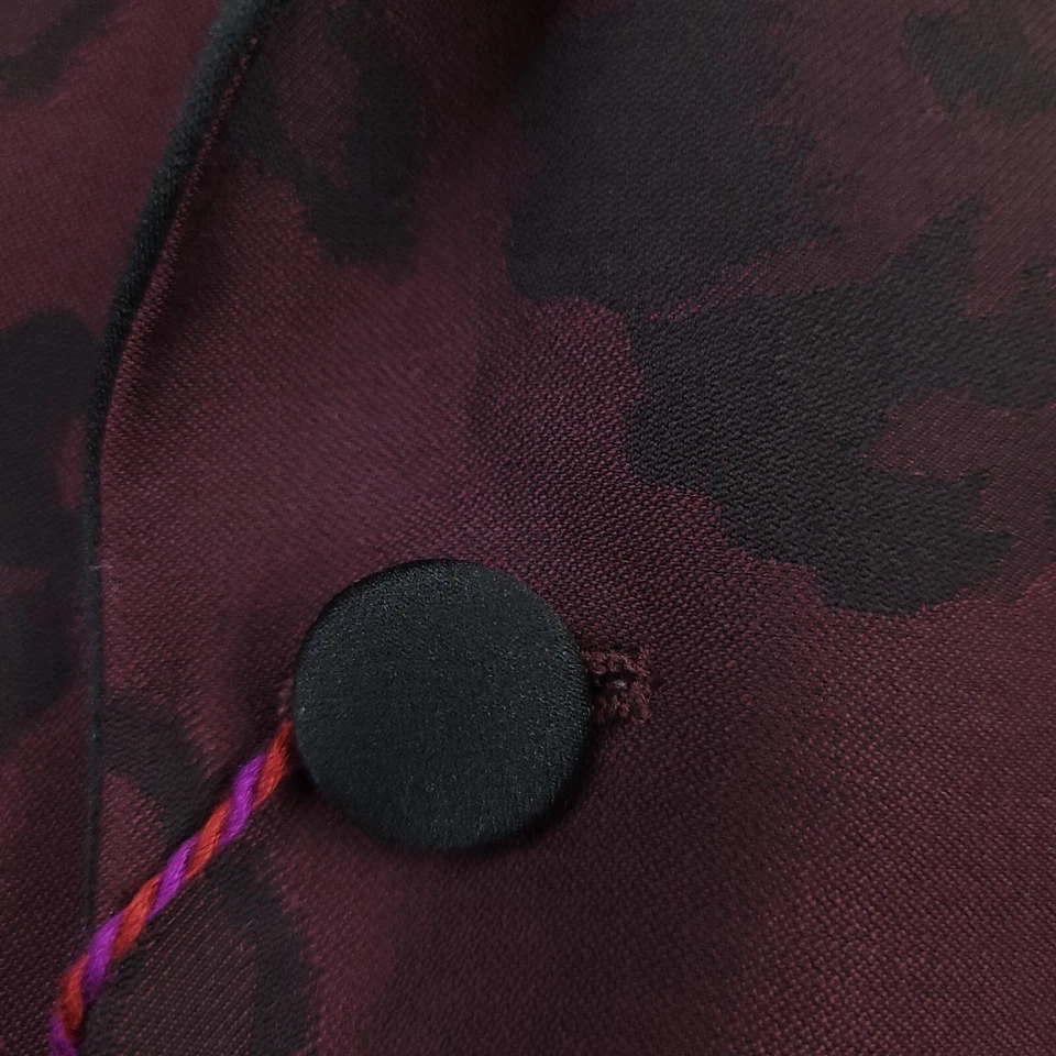 $698 Robert Graham Reggie Wine Red Floral Jacquard Dinner Jacket Mens Size 40R - Image 4 of 4